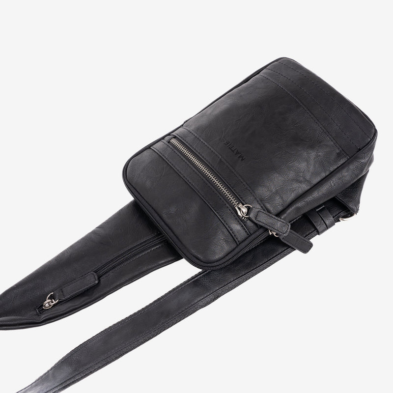 Men's shoulder bag, black, Youth Collection. 17X25cm