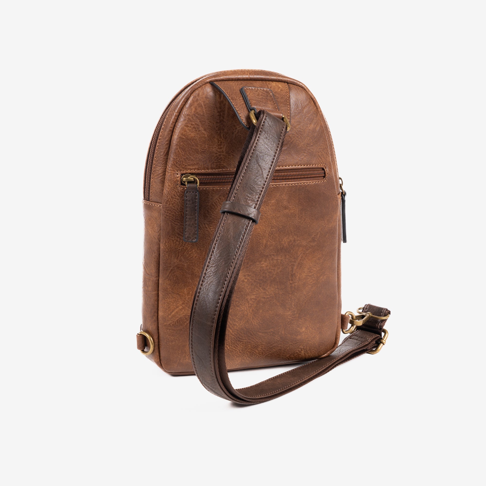 Bolso bandolera para hombre, color cuero, Colección verota. 20x30x05 cm