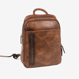 Men's backpack, leather color, Verota Collection. 27x36x09cm