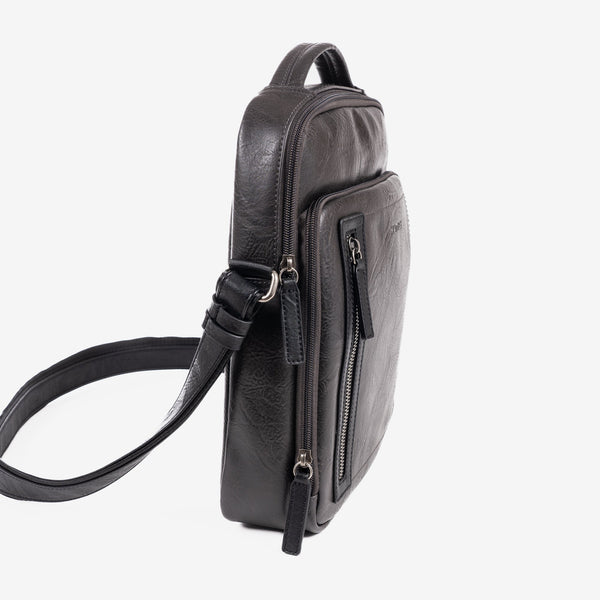 Men's shoulder bag, black, Verota Collection. 23.5x30x6cm