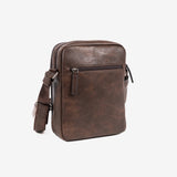 Men's shoulder bag, brown, Verota Collection. 19x24cm