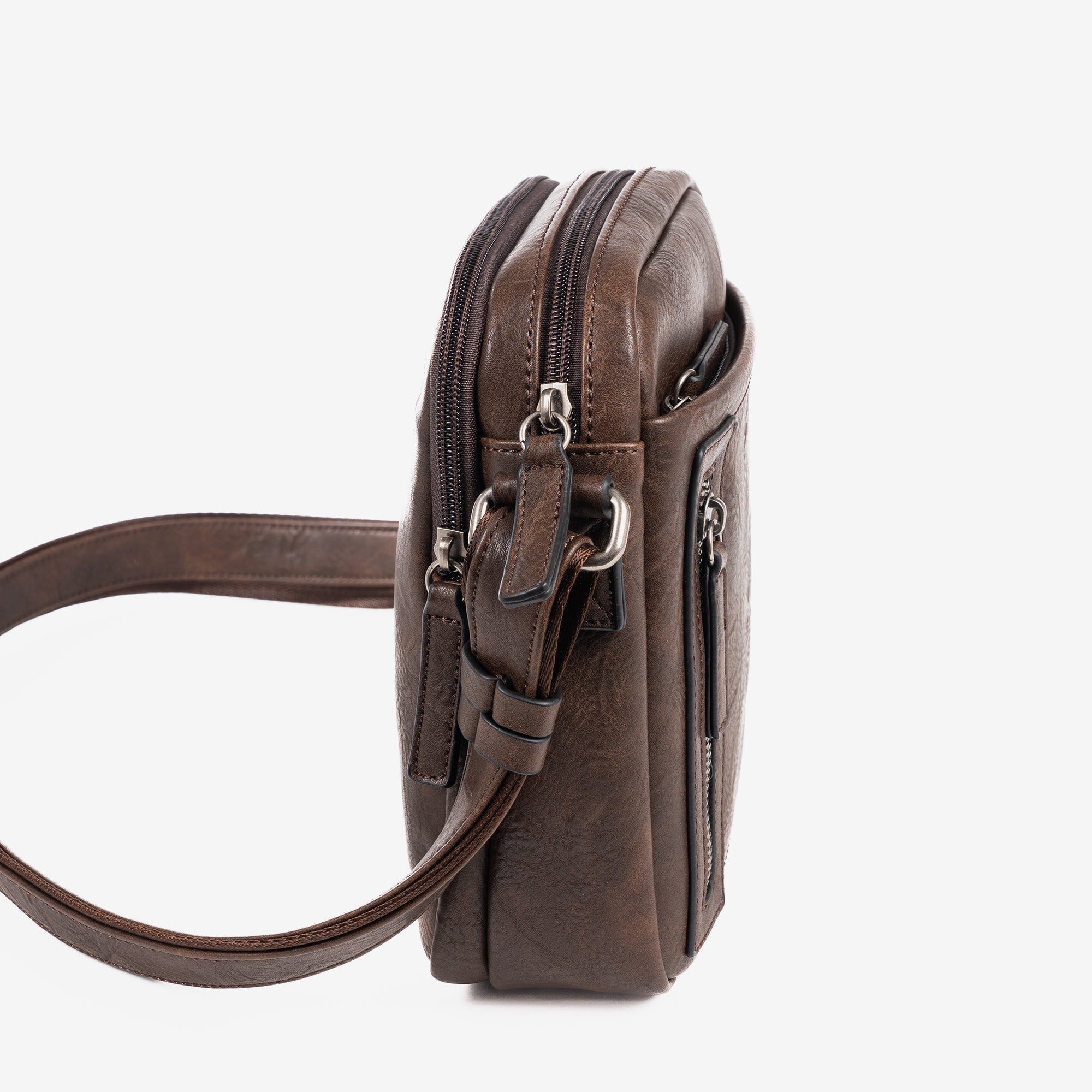 Bolso bandolera para hombre, color marrón, Colección verota. 17x22 cm