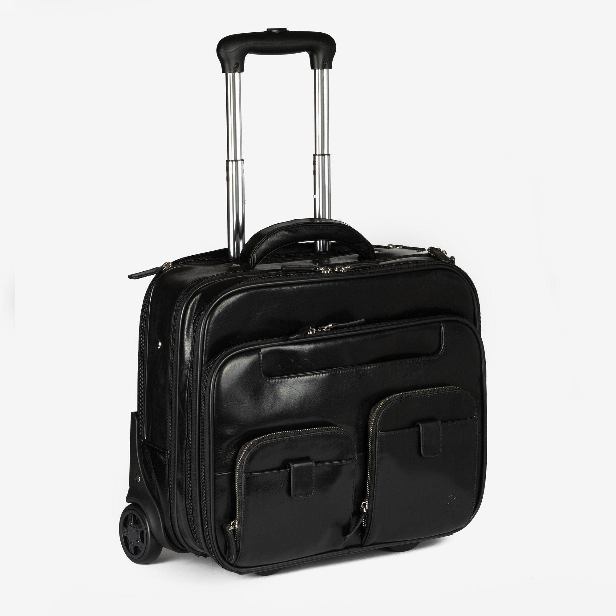 Maleta de piel negra, Colección Piel Casablanca. 41x33x17 cm