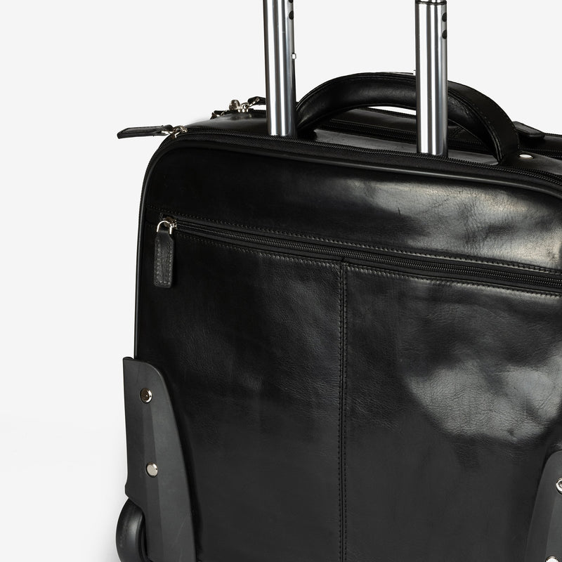 Black leather suitcase, Leather "Casablanca" Collection