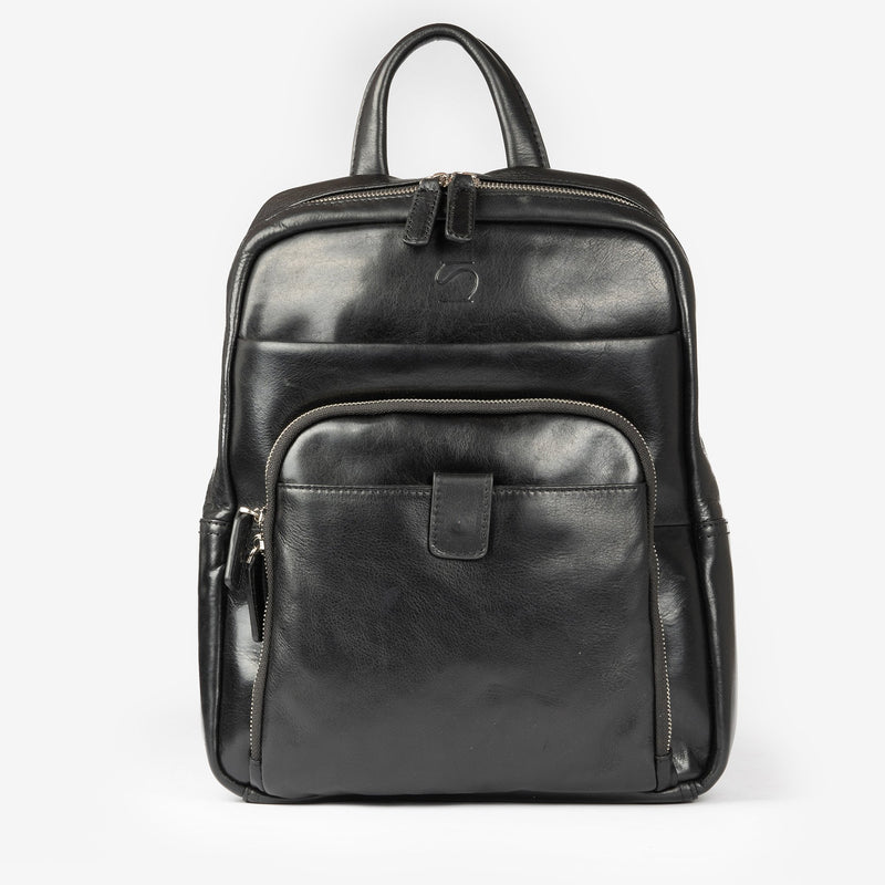 Black leather backpack, Leather "Casablanca" Collection