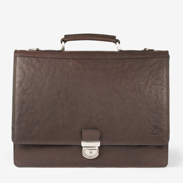 Portafolios de piel marrón, Colección Piel Wash. 40.5x32 cm