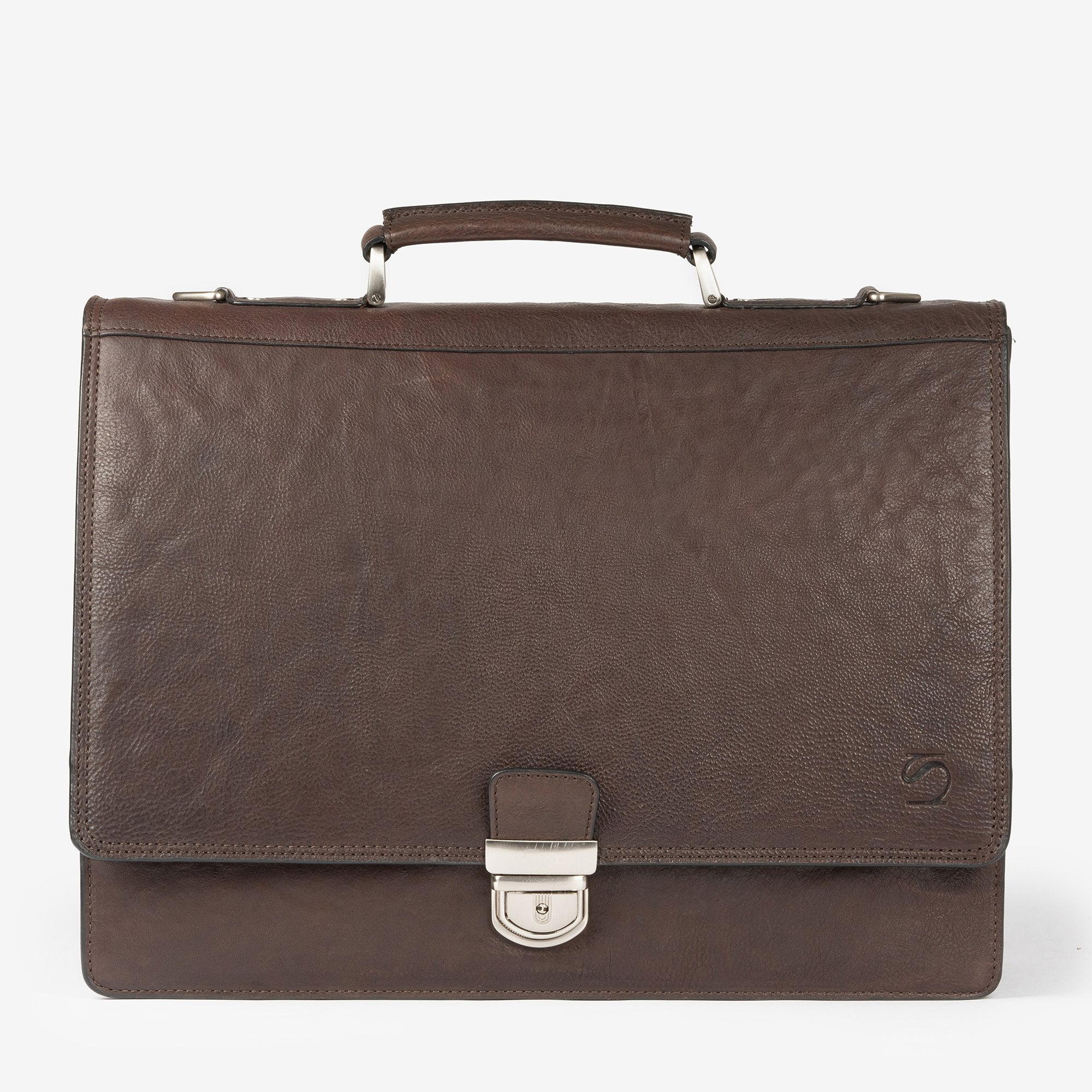 Portafolios de piel marrón, Colección Piel Wash. 40.5x32 cm