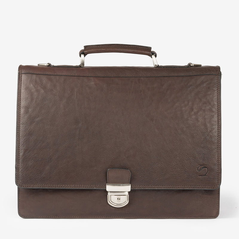 Brown leather portfolio, Piel Wash Collection. 40.5x32cm