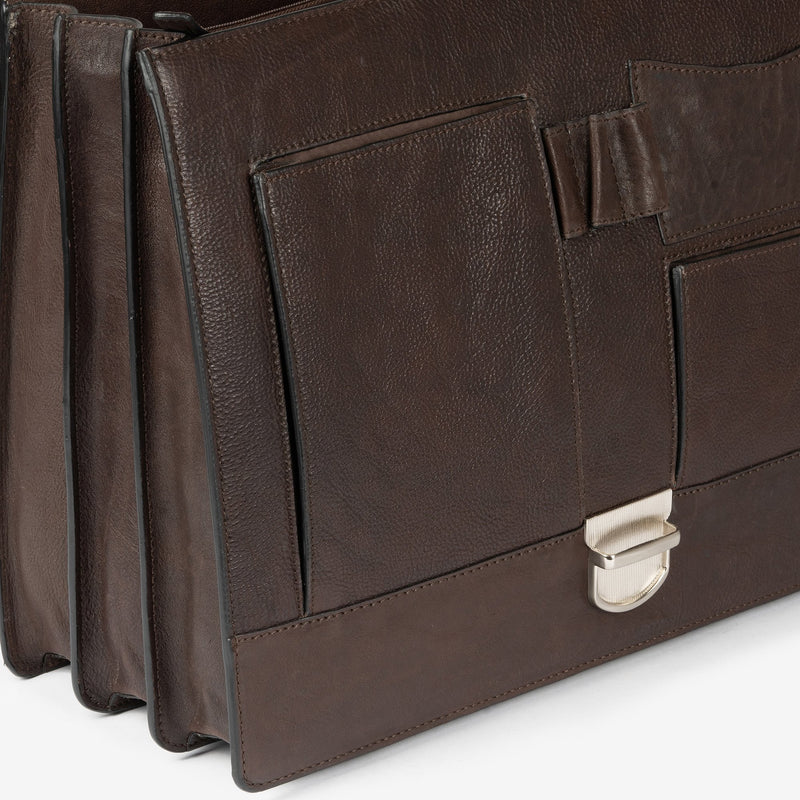 Brown leather biefcase, Leather Wash Collection