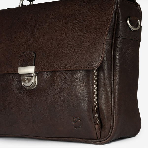 Brown leather Biefcase, Leather Wash Collection