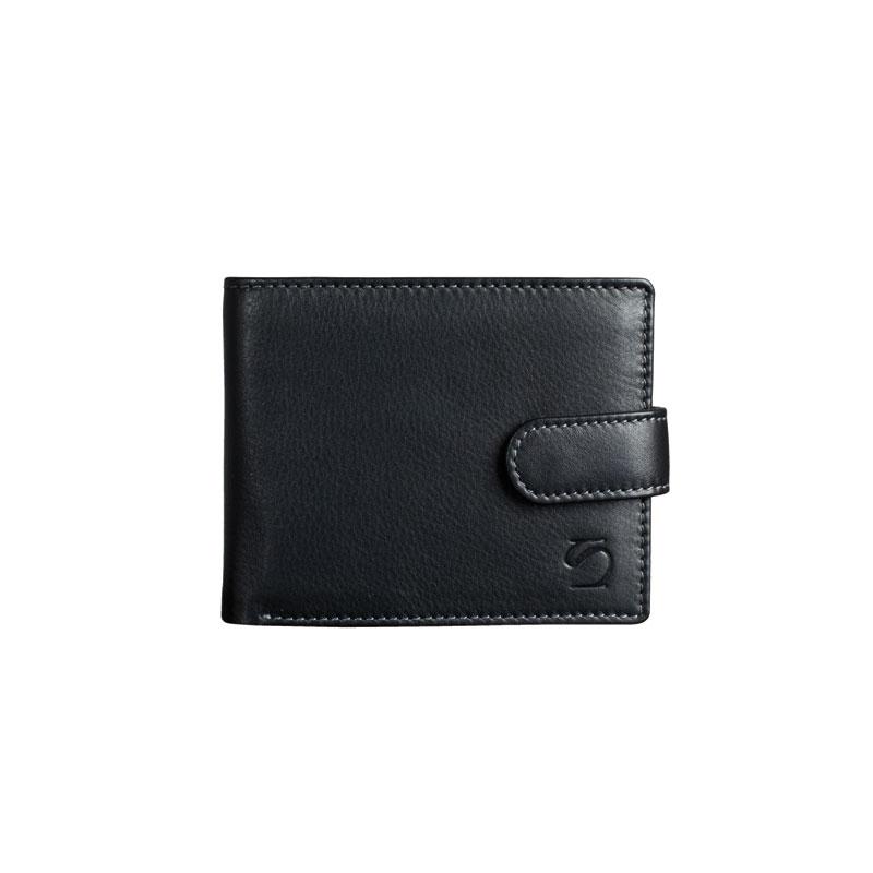 Billetero piel negro, Colección Exotic Leather. 11x9 cm