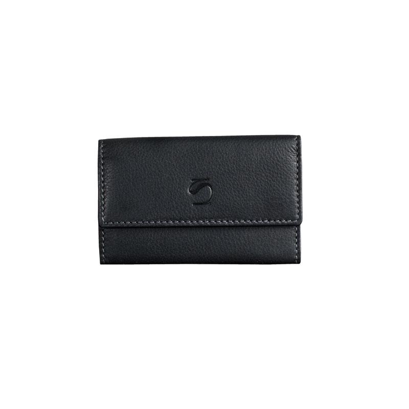 Black leather keychain, Exotic Leather Collection