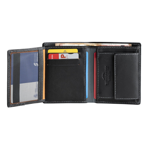 Matties black leather wallet, Mapra Collection
