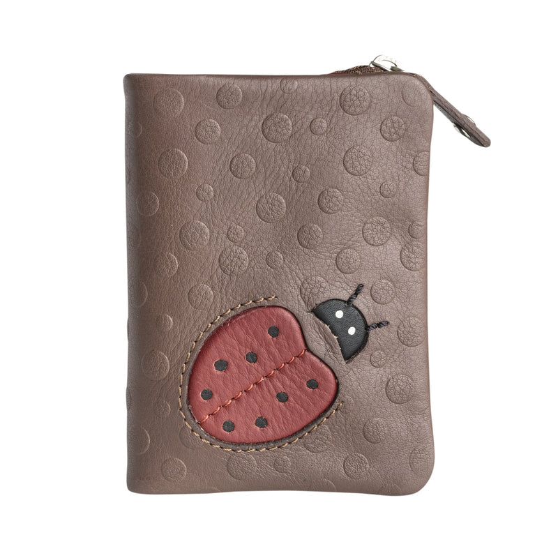 Brown leather purse, Lady Bug Collection