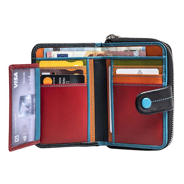 Billetero piel mujer, Colección Multicolour. 8,5x13 cm