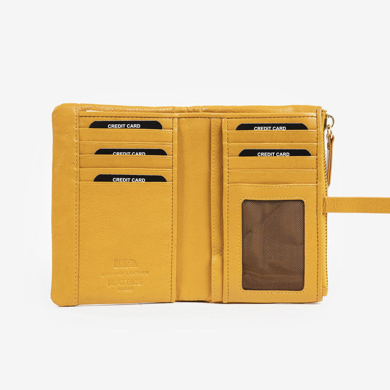 Mustard leather wallet, Valentino Leather Collection