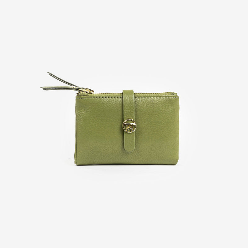 Billetero piel verde, Colección Valentino Leather