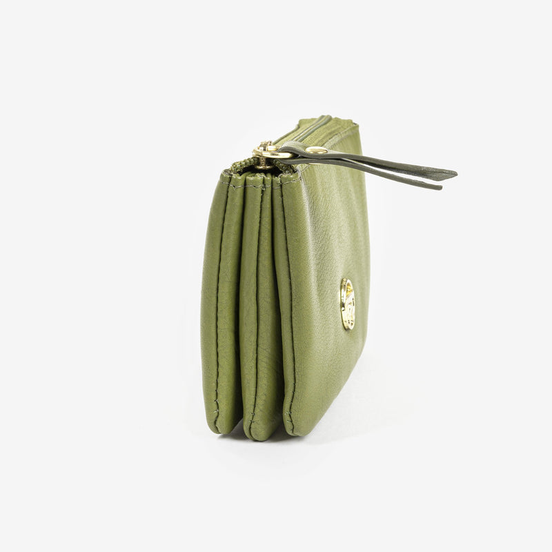 Monedero piel verde, Colección Valentino Leather