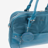 Blue briefcase with shoulder strap, Lisboa Collection