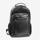 Black nylon backpack