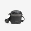 Men's shoulder bag, black color. 16x20 cm