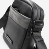 Men's shoulder bag, black color. 16x20 cm