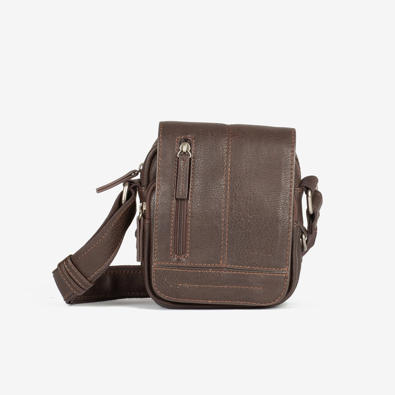 Small shoulder bag, brown, Reporteros Classic Sport Collection