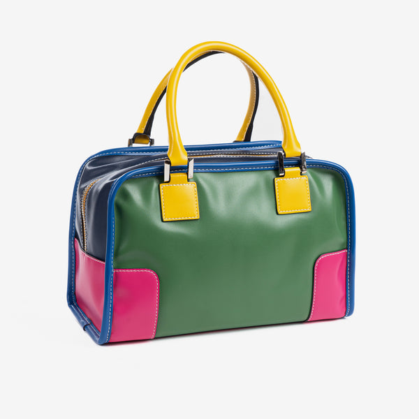 Handbag with cross body bag, blue, Collection Leza