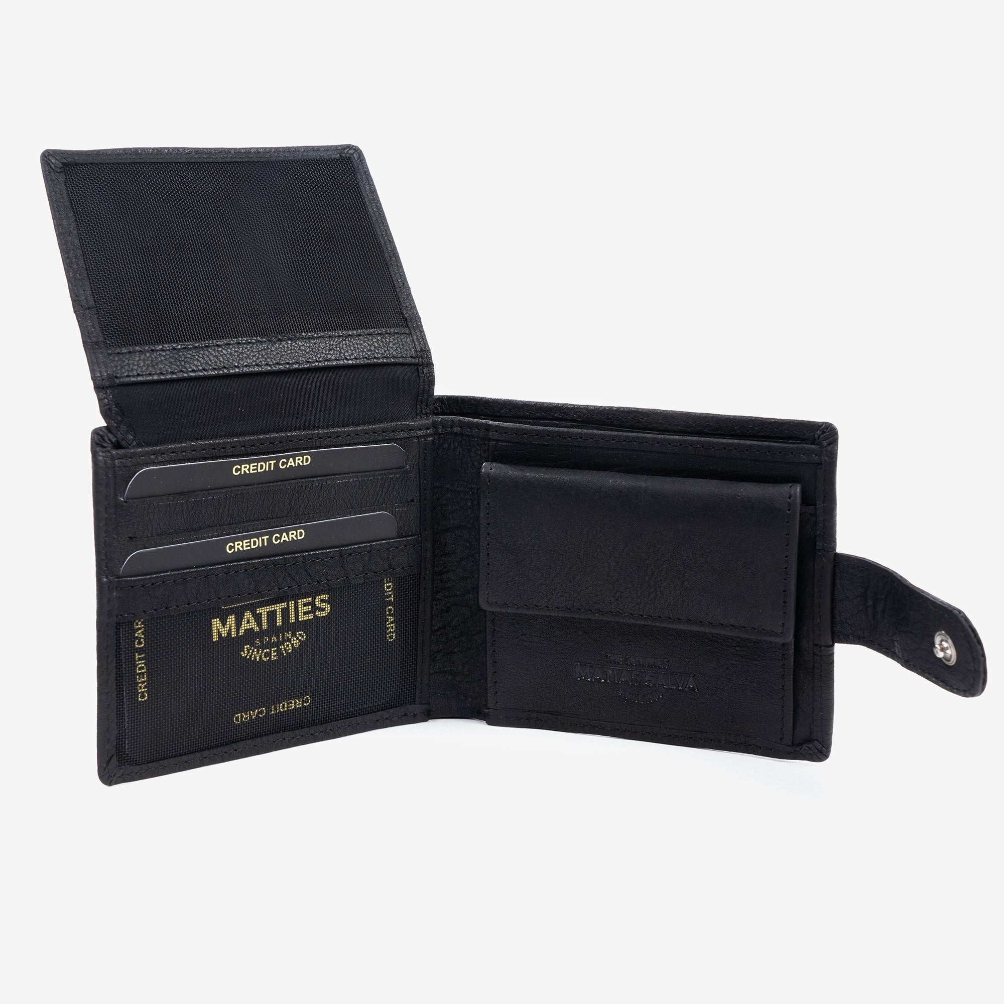 Billetero negro, Colección Billeteros piel Wash. 10,5x9 cm - Matties Bags