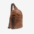 Bolso bandolera para hombre, color cuero, Colección verota. 20x30x05 cm - Matties Bags