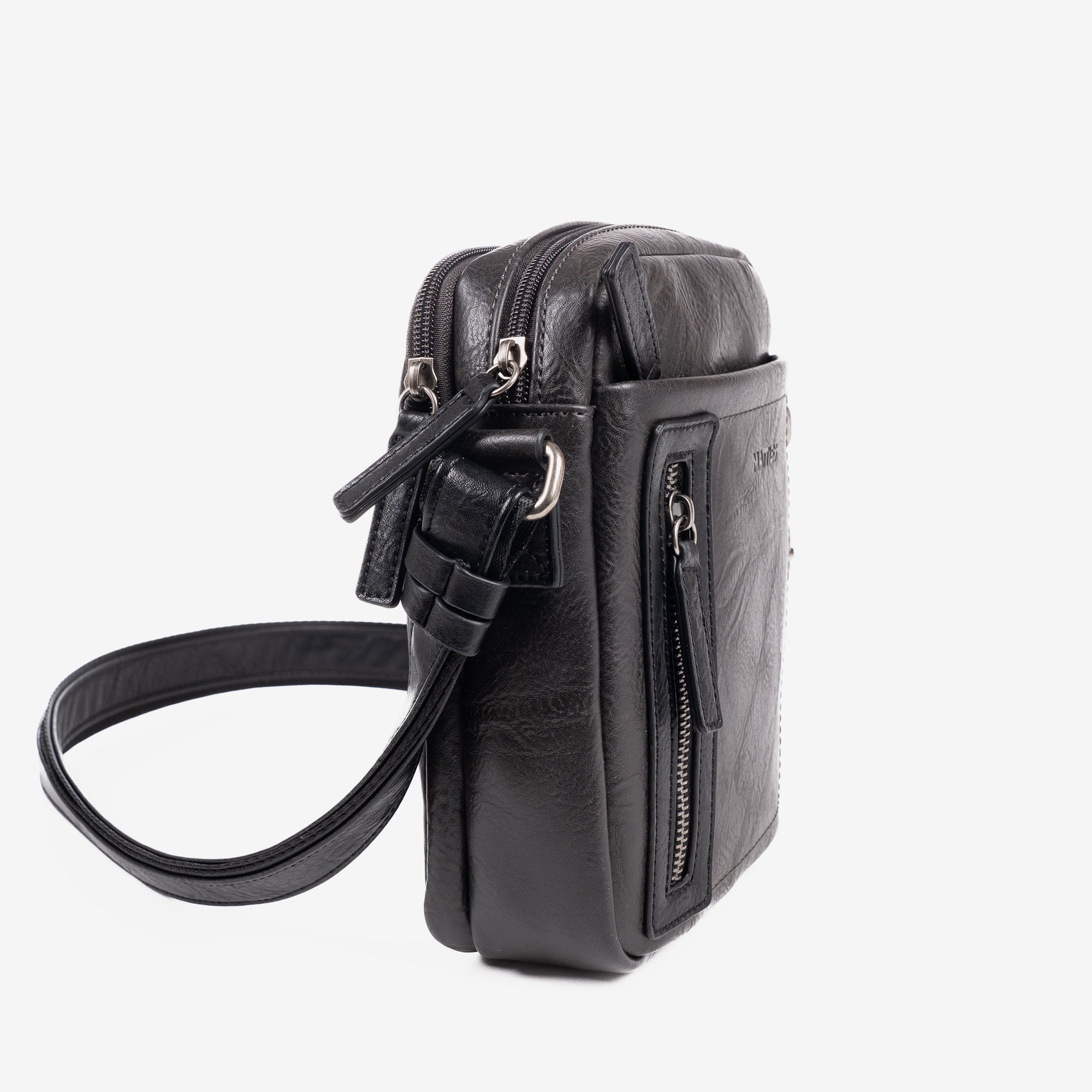 Bolso bandolera para hombre, color negro, Colección verota. 17x22 cm - Matties Bags