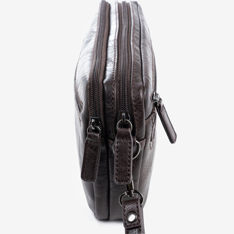 Bolso de mano para hombre, color café, Colección nappa. 24x15x05 cm - Matties Bags