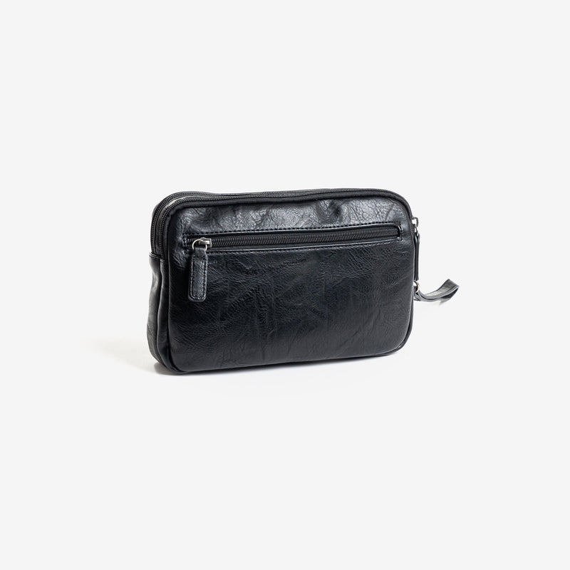 Bolso de mano para hombre, color negro, Colección nappa. 24x15x05 cm - Matties Bags