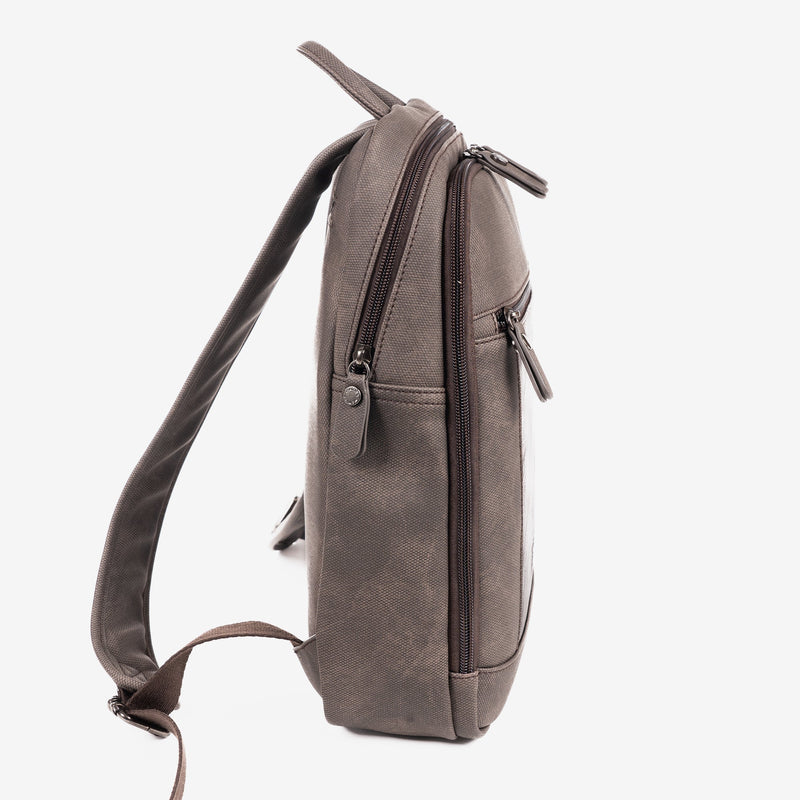 Mochila para hombre, color marrón, Colección canvas. 27x36x9 cm - Matties Bags