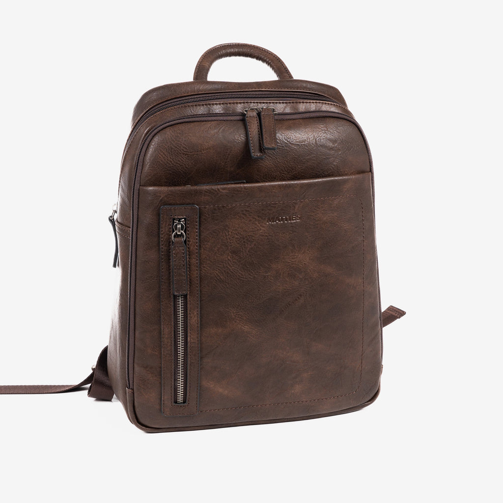 Mochila para hombre, color marrón, Colección verota. 27x36x09 cm - Matties Bags