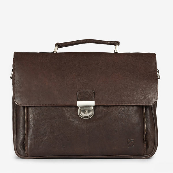 Portafolios de piel marrón, Colección Piel Wash. 40x31 cm - Matties Bags