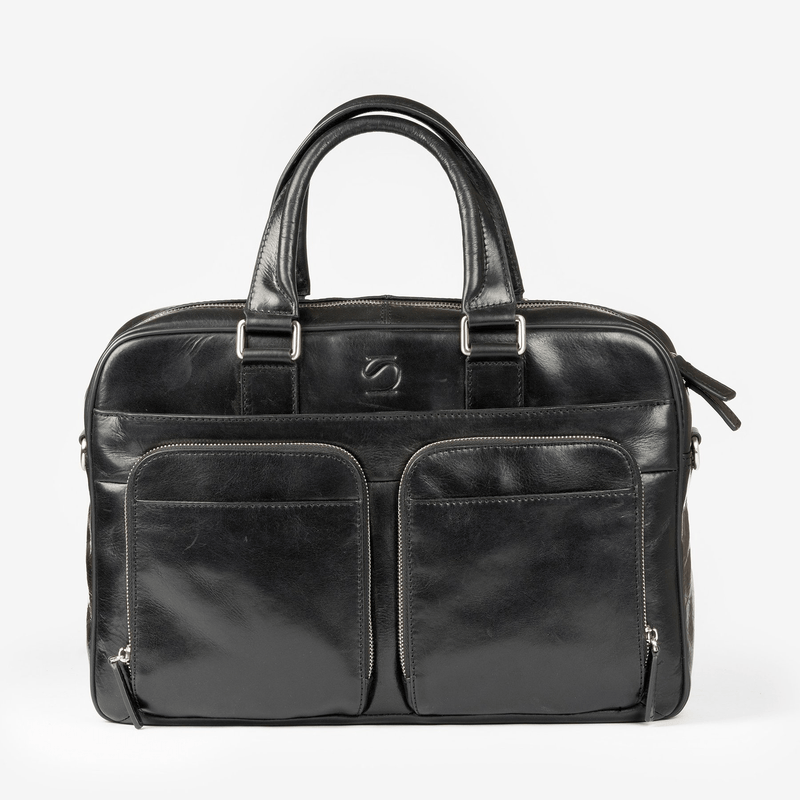 Portafolios de piel negro, Colección Piel Casablanca. 40x27 cm - Matties Bags