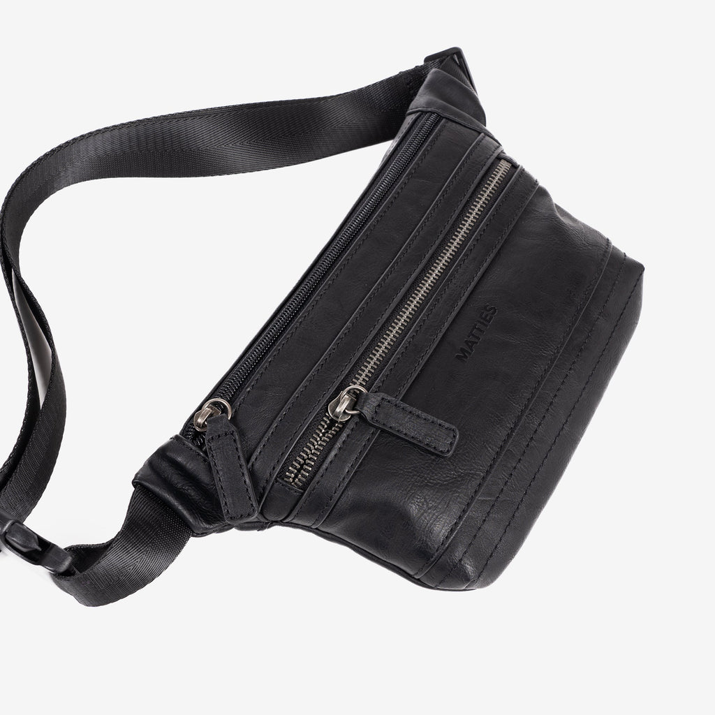 Riñonera para hombre, color negro, Colección juvenil. 28x15.5 cm - Matties Bags