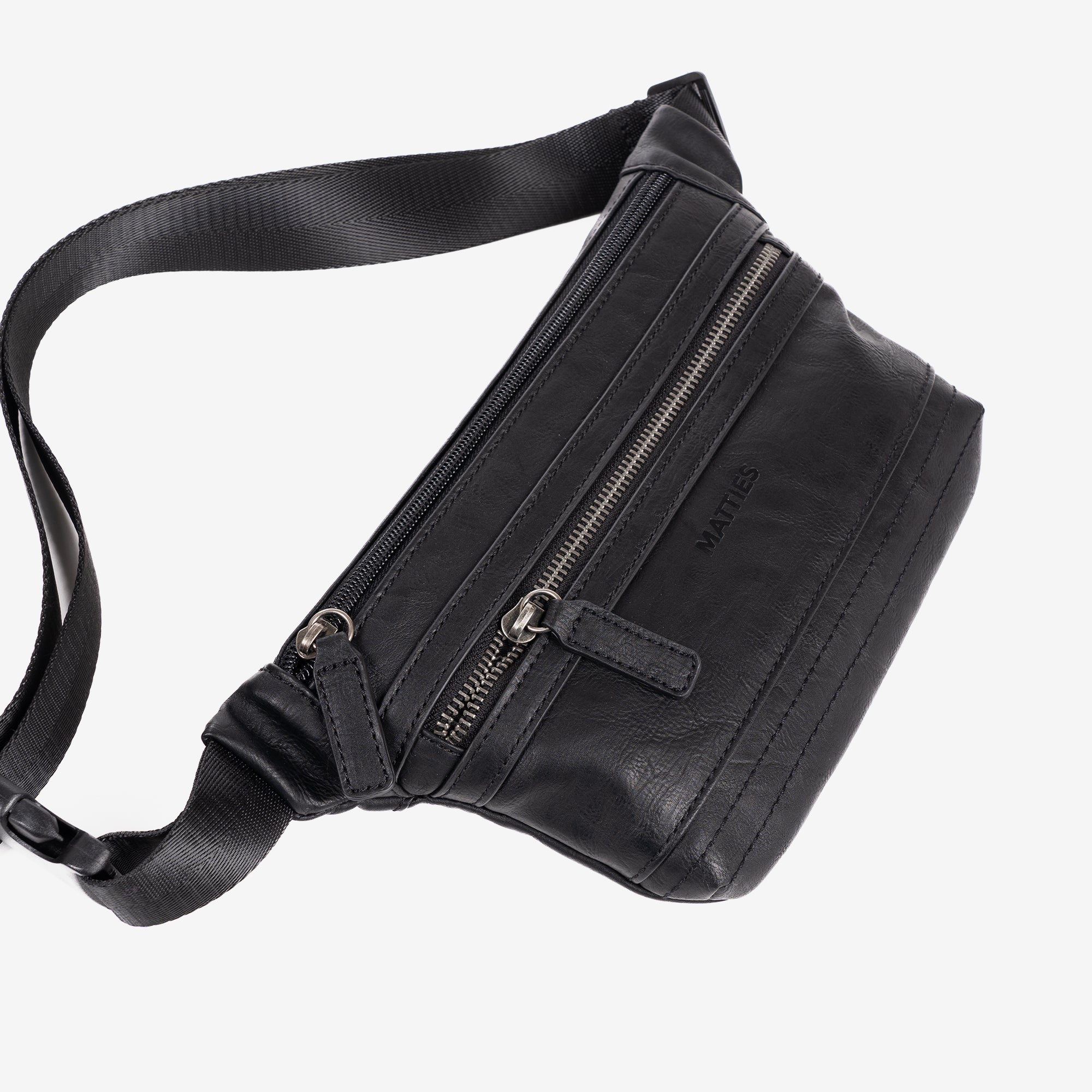 Riñonera para hombre, color negro, Colección juvenil. 28x15.5 cm - Matties Bags