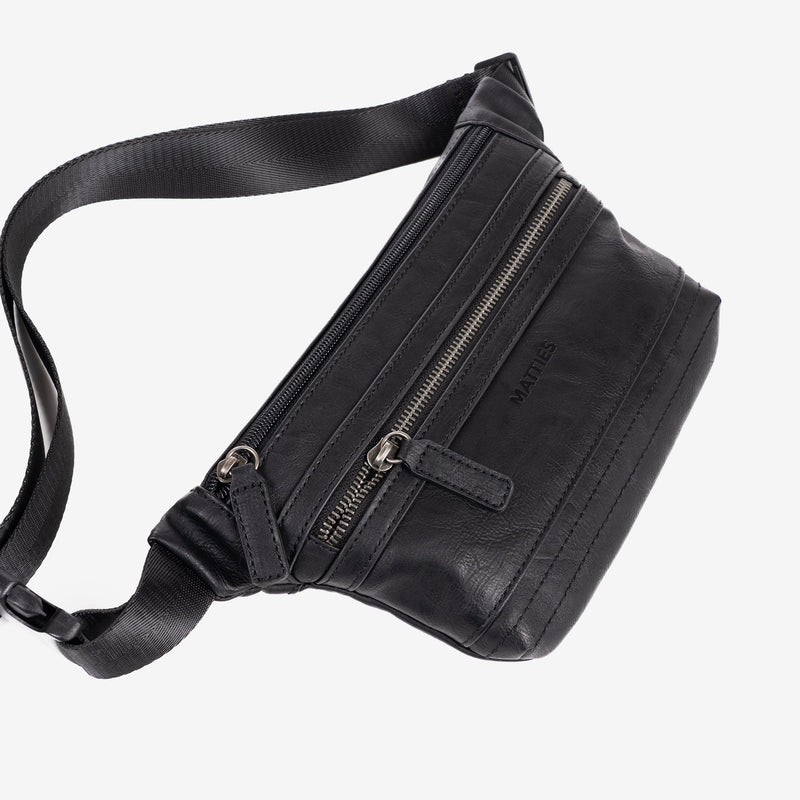 Riñonera para hombre, color negro, Colección juvenil. 28x15.5 cm - Matties Bags